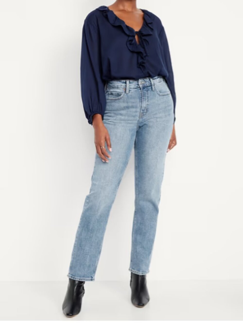 Old Navy Curvy Extra High-Waisted Straight Jeans Size 22